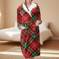 thumbnail image 2 of Women's Fleece Plush Robe Long Warm Plush Bathrobe Loungewear Jacket Printed Comfort Robe, 2 of 5