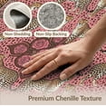 thumbnail image 6 of ODIKA Pink Leopard Spotted Motif Border Glam Wildlife Cheetah Print for Guest Room, Lounge, Apartment, Non-Slip Low Profile, 6 of 7