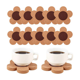 thumbnail image 2 of ckepdyeh - Juego de 6 posavasos bonitos para bebidas, absorbentes y reutilizables, posavasos de corcho de 4 pulgadas con forma de flor para café, taza de té, 2 of 7