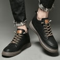 thumbnail image 6 of Men's Casual Shoes Invisible Height Increasing Leather Elevator Lace Up Sneakers Fashion Breathable Comfortable Lightweight Black 11.5 US, 6 of 7