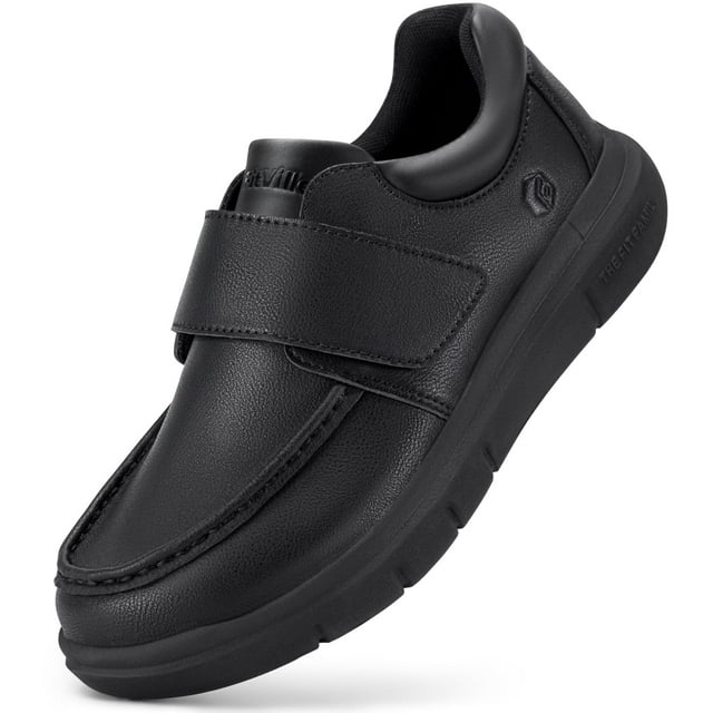 Zapatos FitVille Wide para diabéticos, piel Oxford para hombre, color negro