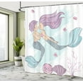 thumbnail image 5 of Ambesonne Mermaid Shower Curtain, Underwater Couple, 69"Wx84"L, Lilac Pale Blue, 5 of 5