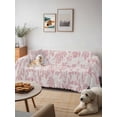 thumbnail image 6 of Farmhouse Pink Sofa Covers for 2-3 Cushion Couch L-Shaped Sectional, Vintage Flower Leaf Botanical Plant Washable Sofa Covers Slipcover for Living Room Furniture, Couch Cover Blanket 71"x134", 6 of 9