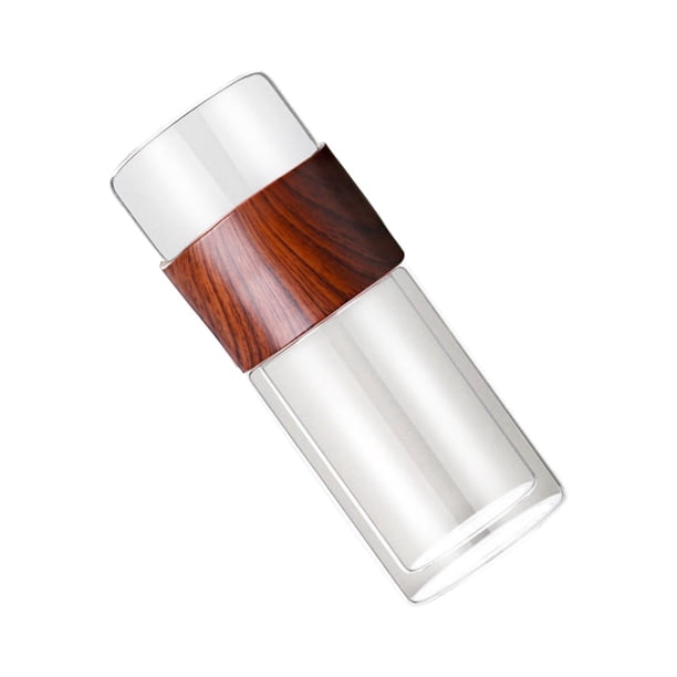Botella de bebida portátil Botella De Infusor De Té Para Té De Hierbas 300ml 10oz Agua De Té De Doble Pared Separada Marrón Magideal Botella de bebida portátil
