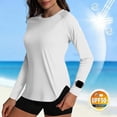 thumbnail image 2 of DAFEI Haut de Sport pour Femmes à Manches Longues, Col Rond, Séchage Rapide, Vêtement de Protection contre le Soleil, Randonnée et Course, 2 of 7
