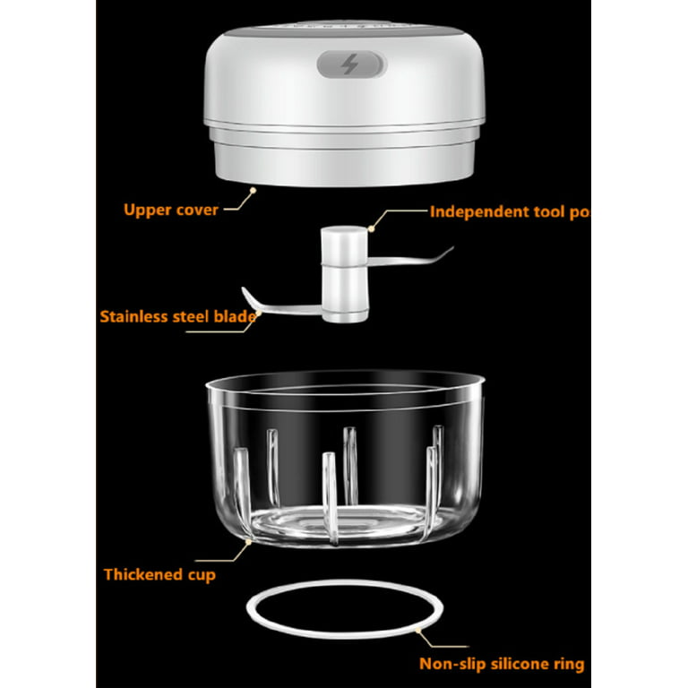 Kitcheon Electric Garlic Chopper-Mini Food Chopper (250 ML)-Kitchen Mini  Garlic Chopper,Mincer,Crusher,Grinder,Slicer-Hand Kitchen Dicers for