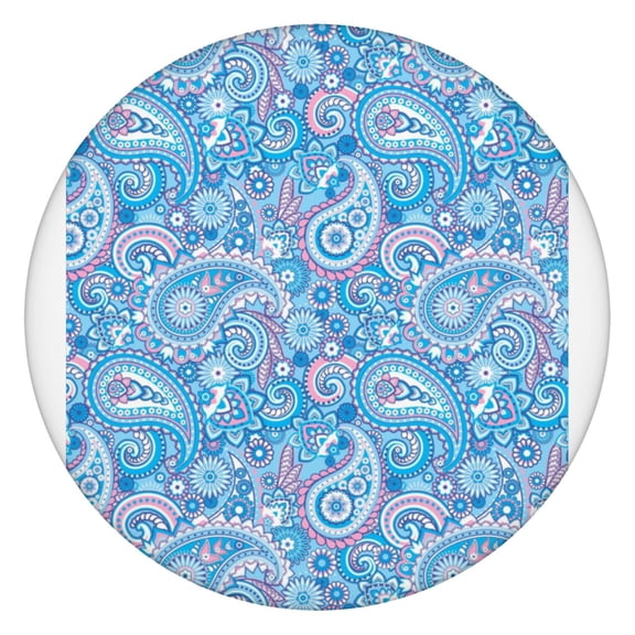 Elastic Hem Boho Tablecloth Waterproof Oxford Fabric for 45-52” Tables, Ideal for RV, Balcony Dining, and Holiday Meals