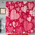 thumbnail image 4 of Cute Valentines Day Decor Shower Curtain, Valentine''s Red Pink Heart Love Fabric Shower Curtains Set for Bathroom Decoration with Hooks 72 X 72 Inch Trendy Valentine Hearts Bath Decor, 4 of 6