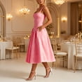 thumbnail image 5 of Ovbmpzd Wedding Guest Casual Summer Dresses for Women Maxi Cocktail Bodycon Hot Pink Dresses Sleeveless Casual Square Neckline Dresses Dresses,L, 5 of 6