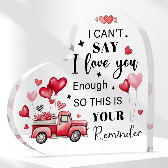 I Love You Gifts for Her Him, Valentines Day Gifts for Her Him Wedding Anniversary 4 Inch Acrylic Keepsake Plaque Romantic Gifts for Wife Husband Girlfriends