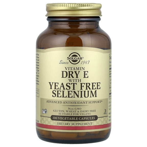 Solgar Dry E with Yeast Free Selenium 100 Vegetable Capsules