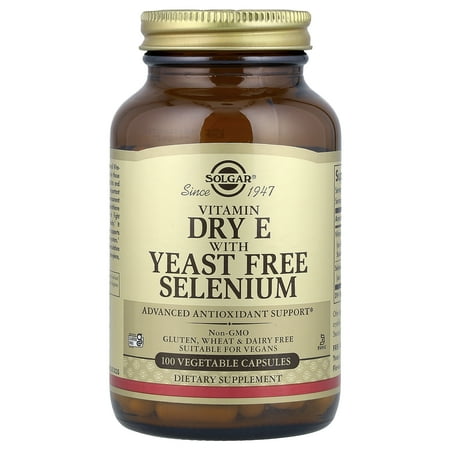 Solgar Dry E with Yeast Free Selenium 100 Vegetable Capsules
