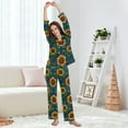 thumbnail image 5 of FORMRS Womens Pajama Set Long Sleeve Top and Pants with Pockets Soft Comfy Lounge Sleepwear, Sizes S-2XL, Blue Art Sunflowers, 5 of 7