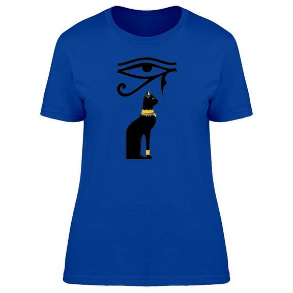 Egyptian Cat With Sun Eye T-Shirt Women -Image by Shutterstock, Female x-Large