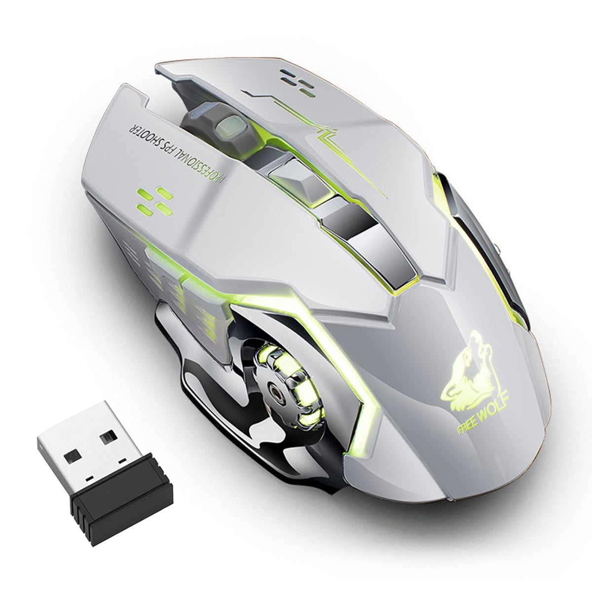 Wireless Gaming Mouse X8 Rechargeable Silent LED Backlit USB Optical