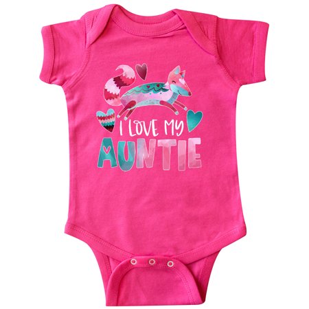 

Inktastic I Love My Auntie Pink and Blue Fox with Hearts Gift Baby Boy or Baby Girl Bodysuit