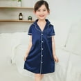 thumbnail image 2 of RMGVDSD Toddler Girls Silk Nightgown Kids Satin Pajamas Short Sleeve Button Down Nightshirt Sleepwear Night Dress Home Clothes Girls Pajamas Nightgowns For 7-8 Years, 2 of 5