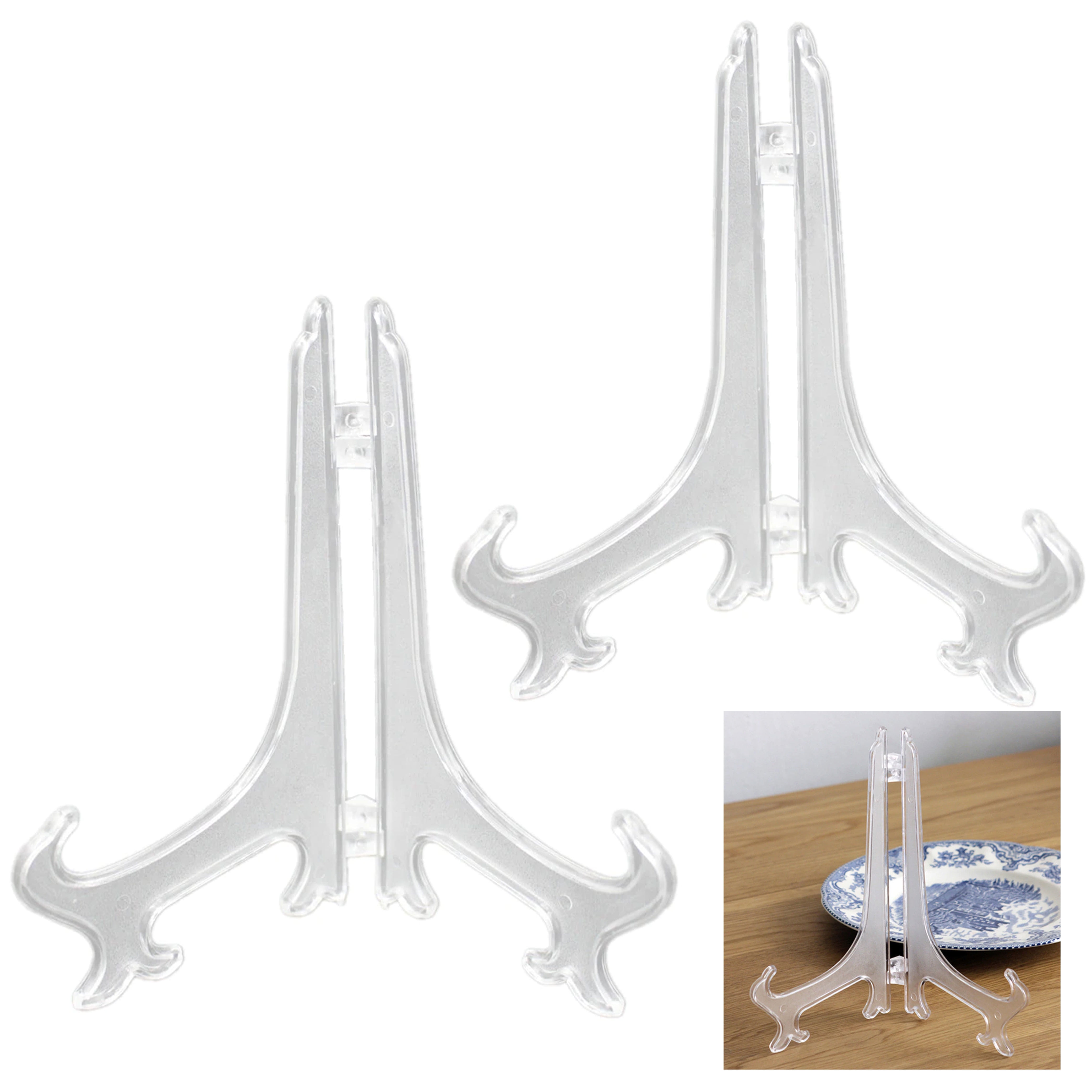New Clear Plastic  Display Plate Stand 8-15cm 3"-6" 
