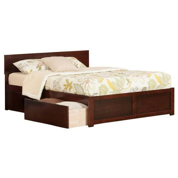 Pemberly Row King Storage Platform Bed in Walnut