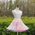 thumbnail image 5 of ZPAQI Women Elastic Waist Puffy Tulle Petticoat Rainbow Cloud Short Tutu Skirt Ballet Dance Pettiskirts Lolita Underskirt, 5 of 14
