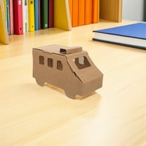 OUNONA 3Pcs DIY Paper Vehicle Model Kit Khaki Cardboard Craft Set for Fun