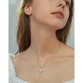 thumbnail image 4 of AWAYTR Floral Cross Necklace for Women, Rose Gold Plated Rhinestone Pendant, Multi-Color Floral Charm, Vintage Faith Jewelry, 4 of 7
