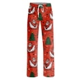 thumbnail image 4 of Fabrcox Christmas Pajama Pants Women Soft Snowman Printed Sleeping Pants Women Funny Merry Xmas Fall Winter Comfy Wide Leg Womens Lounge Pants, 4 of 5