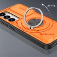 thumbnail image 3 of Rugged Shockproof Phone Cover for Samsung Galaxy S24 5G / Galaxy S25 5G 6.2", Built-in Slide Camera Protector with 360° Rotatable Ring Kickstand,Orange, 3 of 8