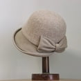 thumbnail image 3 of Gorro de lana de invierno, sombreros fedora retro para mujer, sombreros de iglesia, sombrero de pesca, sombrero de fieltro para mujer, sombrero bombín, 3 of 5