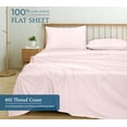 thumbnail image 4 of 400 Thread Count 100% American Grown Cotton Flat Sheet - Cooling Sheets - Queen Sheets - Luxury Sateen Weave - Queen Flat Sheet Sold Separately - Soft Pink Flat Sheet Only (Queen, Kyoto Blush), 4 of 9