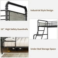 thumbnail image 4 of Litera GarveeHome de metal con cama doble y escalera, color negro y gris, 4 of 8