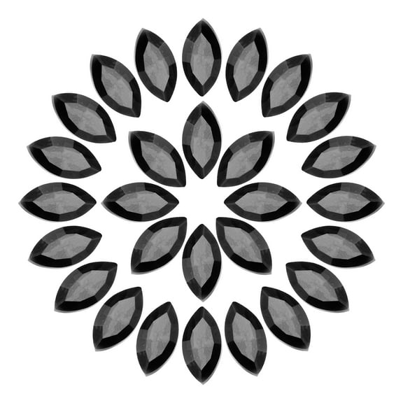 Uxcell 100Pcs Horse Eye Shape Rhinestones Glass Point Back Beads for Jewelry Making, Black 6x12mm
