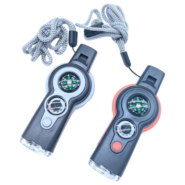 Silbato Seguridad Emergencia 7 en 1 Supervivencia Con Cordón para Senderismo Y Acampada
