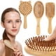 thumbnail image 2 of Peine de bambú para masaje, de mano, que ahorra trabajo, con cabeza redonda, dientes de bambú que no dañan el cabello, peine de goma con cojín de aire para el hogar para cabello largo de mujer, regalo, 2 of 6