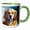 Green/White, variant on 3drose, Adorable Golden Retriever Dog Face. Digital Painting Art Gift, Charm, 11oz Magic Transforming Mug