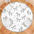 thumbnail image 2 of Black and White Unicorn Round Fitted Tablecloth with Elastic Edge,Dining Table Cover Waterproof,Outdoor Round Tablecloth for Camping,Dining,Indoor and Outdoor, 2 of 7