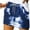 Dark Blue ①, variant on Womens Summer Shorts Casual Hawaiian Tropical Printed Drawstring Elastic Waist Beach Shorts with Pockets