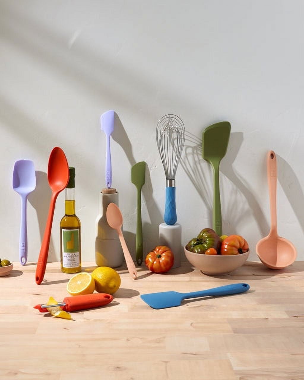 GIR Get It Right 10 Piece Ultimate Silicone Cooking Utensils Set 425°F Heat Resistant Spatula, Ladle, Flip, Spoon, Whisk, Spoonula & Peeler, Mediterranean