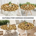 thumbnail image 7 of Yellow and Brown Of Leopard Print Round Fitted Tablecloth with Elastic Edge,Dining Table Cover Waterproof,Outdoor Round Tablecloth for Camping,Dining,Indoor and Outdoor, 7 of 7