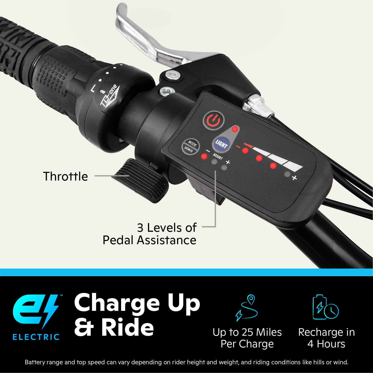 Schwinn 26-in. Boundary Unisex Electric Bike for Adults, Throttle, Wine, 250w Motor, Mountain Ebike