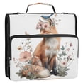 thumbnail image 2 of Water-Resistant 3-Ring Binder Organizer with Multiple Pockets Zipper Binder Bag for Office Fox with A Bird, 2 of 8