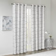 thumbnail image 3 of Intelligent Design Geometric Curtains, Total Blackout Curtain Set of 2, Metallic Window Curtains for Adults, Silver, 50” x 63”, 3 of 9