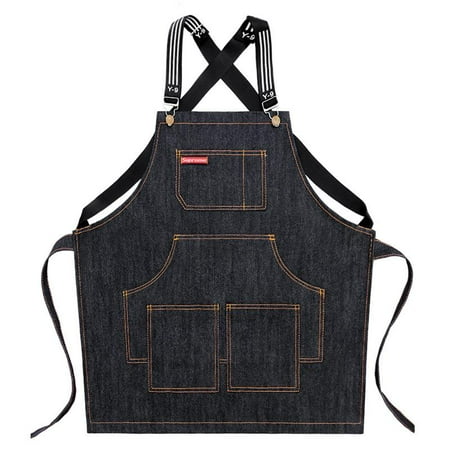 

DOYOUNG Bib Apron Cross Back Adjustable Apron with Pockets for Children Cooking Baking