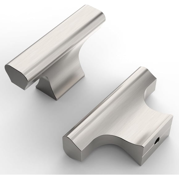 PinesC 10 Pack Brushed Satin Nickel Kitchen Cabinet Knobs Dresser Knobs Drawer Knobs Single Hole Cabinet T Bar Pull Handles for Kitchen Wardrobe Cupboard Brushed Satin Nickel
