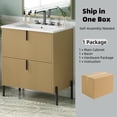 thumbnail image 4 of Christopher Knight Home 30" Bathroom Vanity with Sink, Soft-Close Drawers, Fluted Design, Natural, 4 of 9