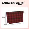 thumbnail image 3 of Black Red Tartan Small Purse Organizer Zipper Cosmetic Handbag Tote Pouch For Women, 3 of 7