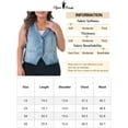 thumbnail image 6 of DARING DIVA Women's Plus Size Button Down Waistcoat Denim Vest 1X Light Blue, 6 of 6