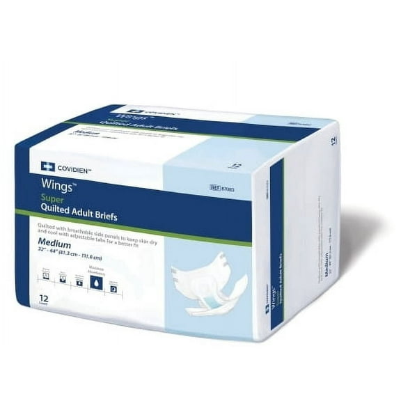Covidien Wings Incontinent Brief - 87083CS - Medium (32" to 44"), 96 Each / Case