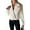 White, variant on Female Crop Pea Coat Wool Blend Office Work Lapel Collar Short Winter Jacket Trench Coat White L