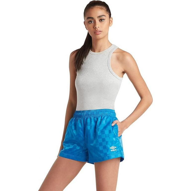 Umbro Women's Checkerboard Shorts, Color-Blue Jewel, Size-LM